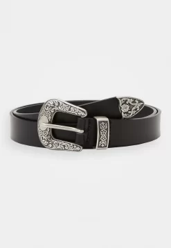 Zign Unisex Leather Belt - Ceinture - Black