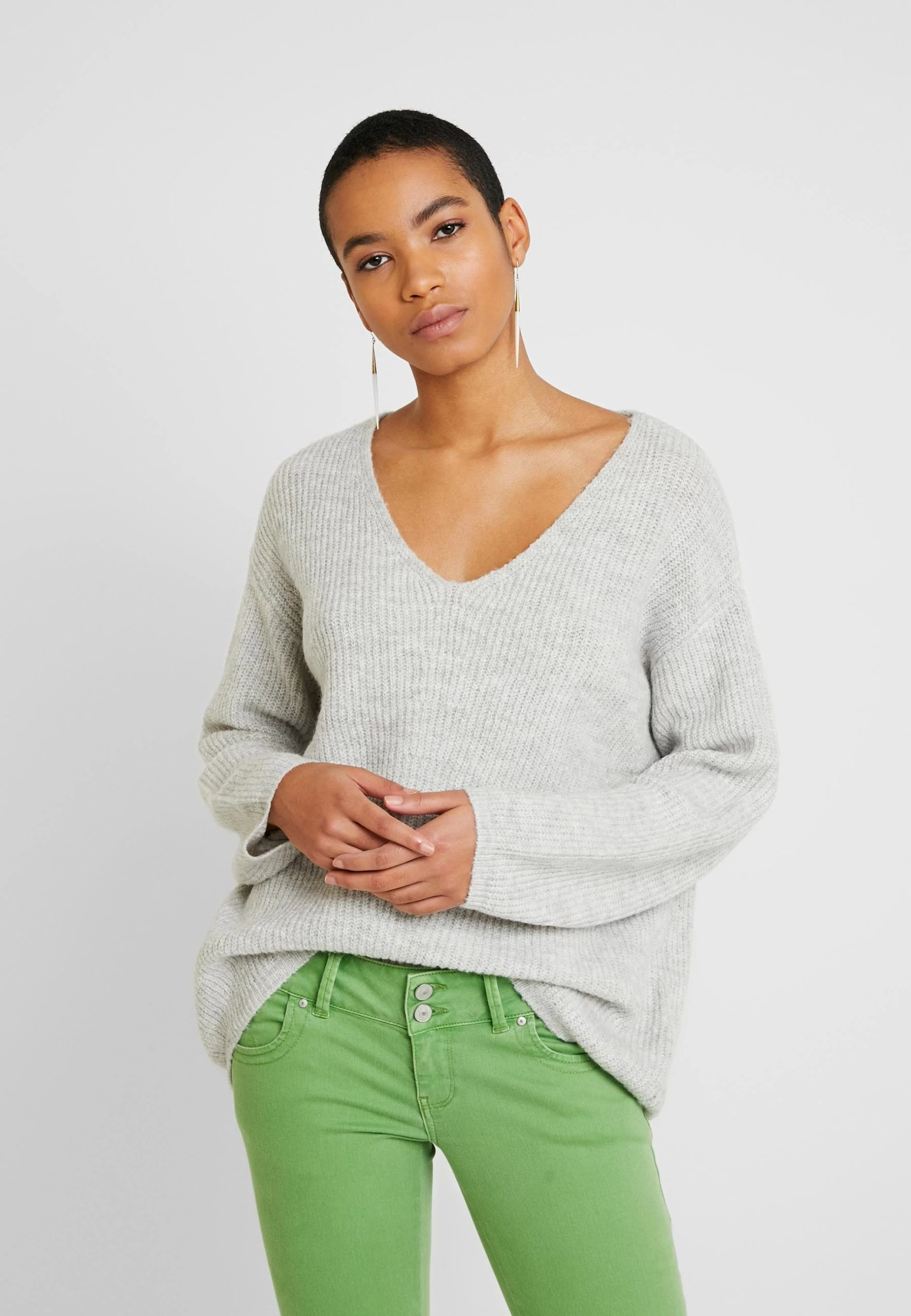 Zign Pullover - Light Grey Melange 1 Zign Pullover - Light Grey Melange